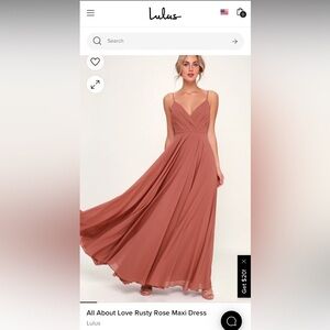 Lulu’s bridesmaid or wedding guest dress, only worn once and dry cleaned!